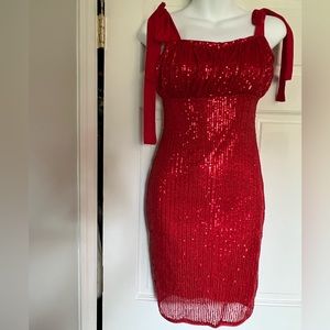 Red sequin short dress by Grace Karin